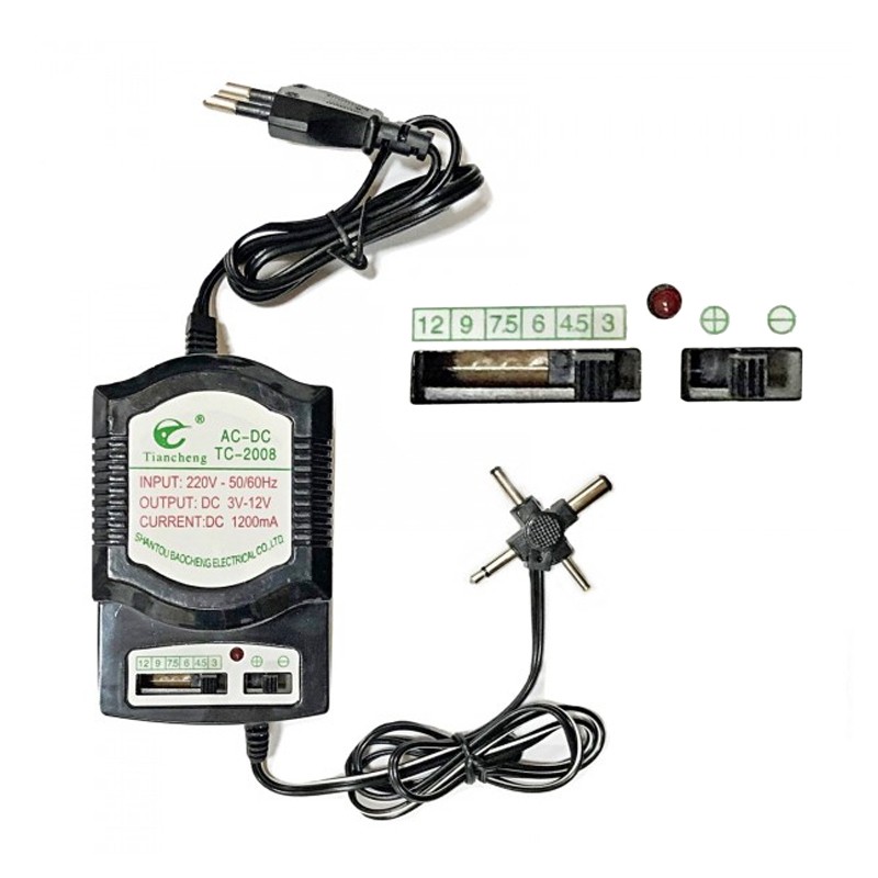 Alimentator universal reglabil 3V-12V, AC 220V, DC 1200 mAh, 4 mufe - imagine 6